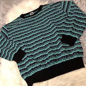 Missoni Blue Black Sheer Lightweight Sweater